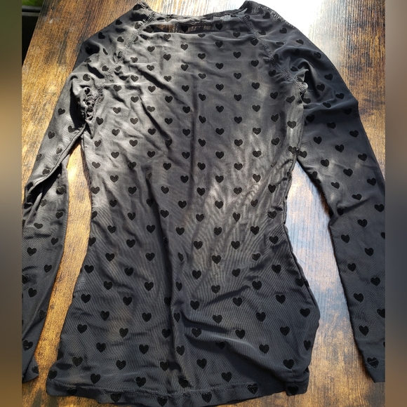 Grace Karin, Free people, sheer, velvet heart, valentine's,  crew neck - Picture 9 of 11